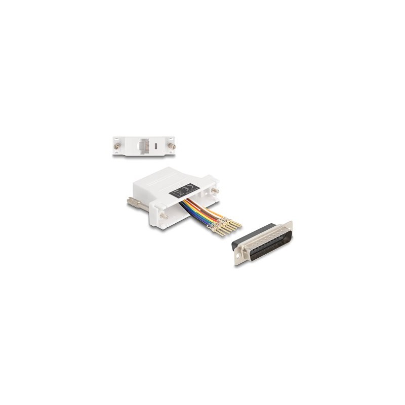 Delock Assembly Kit - Sériový adaptér - DB-25 (M) šroubovací do RJ-45 (8 pinu) (F) - individuálne priraditelné sériové rozhraní
