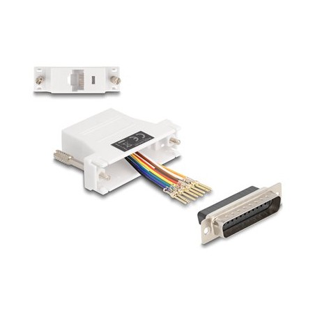 Delock Assembly Kit - Sériový adaptér - DB-25 (M) šroubovací do RJ-45 (8 pinu) (F) - individuálne priraditelné sériové rozhraní