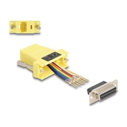 Delock Assembly Kit - Sériový adaptér - 15 pin D-Sub (DB-15) (F) šroubovací do RJ-45 (8 pinu) (F) - individuálne priraditelné
