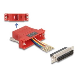 Delock - Sítový adaptér - DB-25 (M) šroubovací do RJ-45 (F) - cervená