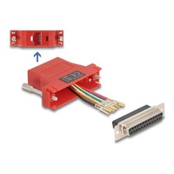Delock Assembly Kit - Sériový adaptér - DB-25 (F) šroubovací do RJ-45 (F) - CAT 5/5e/6 - individuálne priraditelné sériové