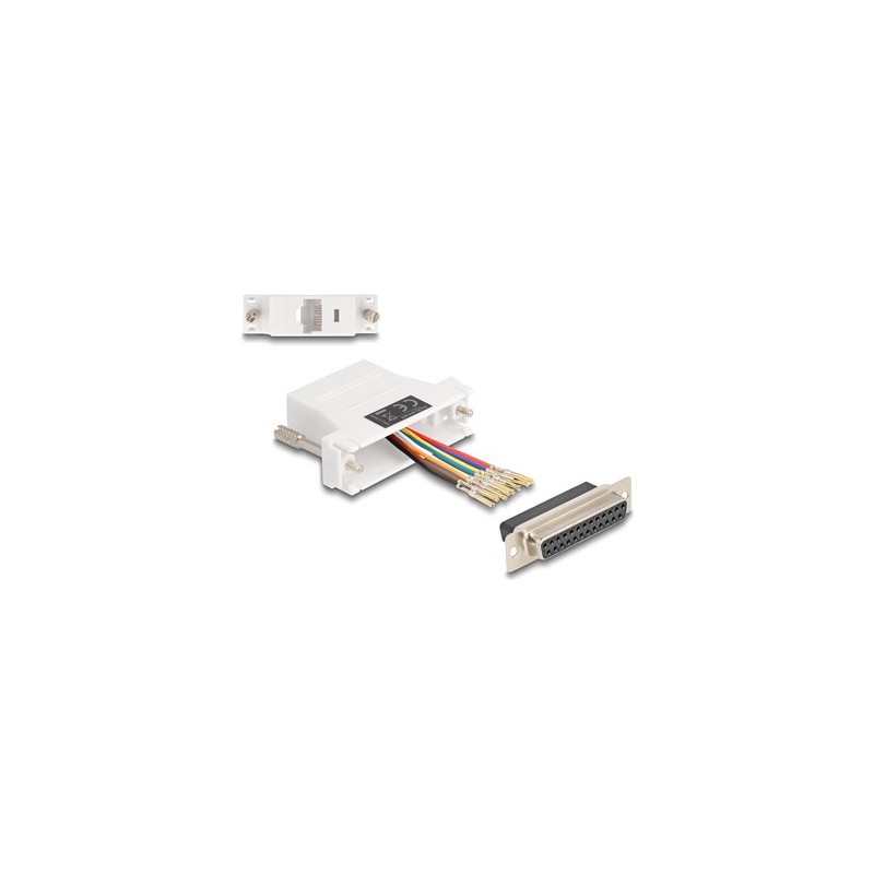 Delock Assembly Kit - Sériový adaptér - DB-25 (F) šroubovací do RJ-45 (8 pinu) (F) - individuálne priraditelné sériové rozhraní