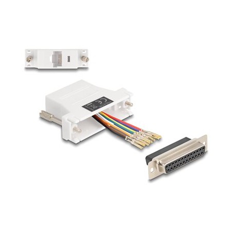 Delock Assembly Kit - Sériový adaptér - DB-25 (F) šroubovací do RJ-45 (8 pinu) (F) - individuálne priraditelné sériové rozhraní