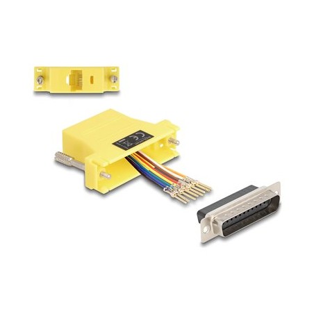 Delock Assembly Kit - Sériový adaptér - DB-25 (M) šroubovací do RJ-45 (F) - CAT 5/5e/6 - individuálne priraditelné sériové