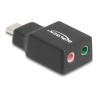 Delock - Adaptér USB-C/jack sluchátek - 24 pin USB-C s piny (male) do mono mini jack, mini-phone stereo 3.5 mm se zdírkami