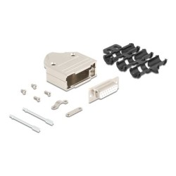Delock - Serial connector - 15 pin D-Sub (DB-15) (F) pájený - krídlové šrouby - stríbrná