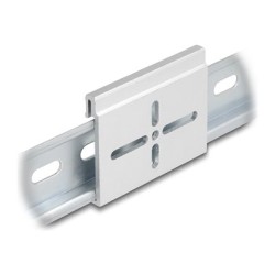 Delock - Montážní spona - hliník, 60 x 47,8 mm - montáž na kolejnici DIN - stríbrná