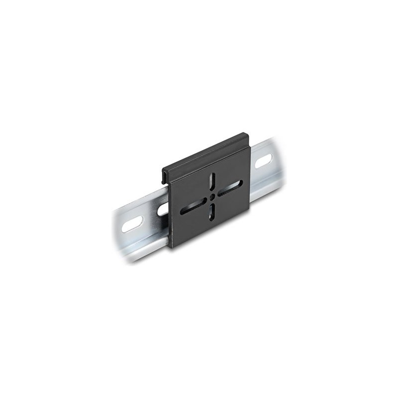 Delock - Montážní spona - hliník, 60 x 47,8 mm - montáž na kolejnici DIN - cerná