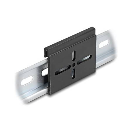 Delock - Montážní spona - hliník, 60 x 47,8 mm - montáž na kolejnici DIN - cerná