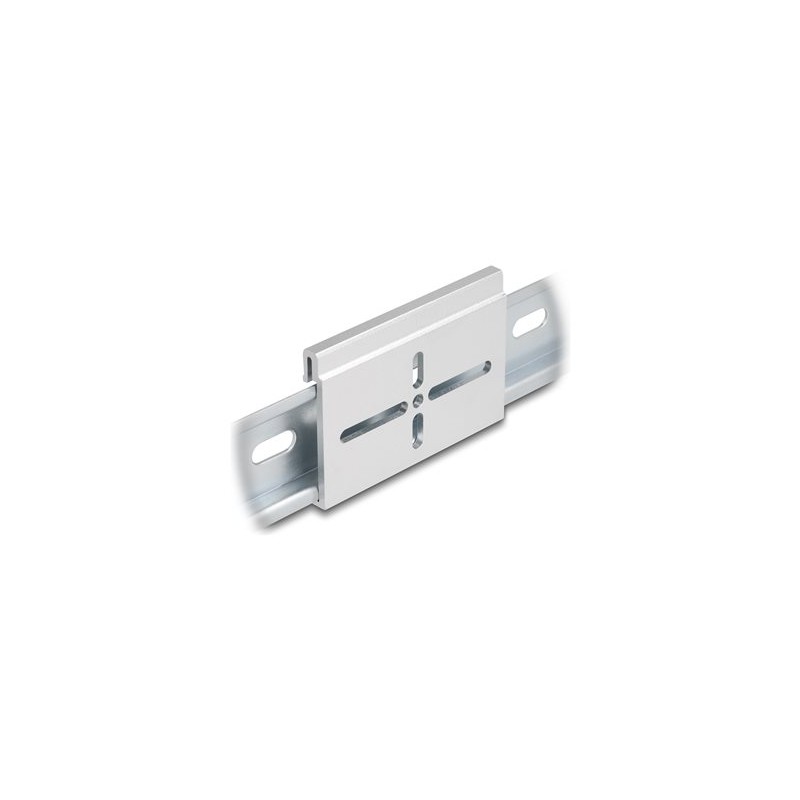 Delock - Montážní spona - hliník, 70 x 47,8 mm - montáž na kolejnici DIN - stríbrná