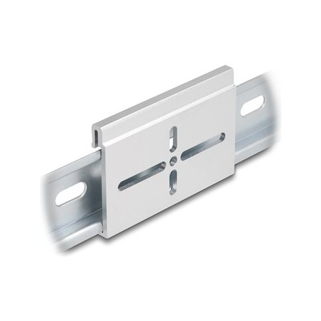 Delock - Montážní spona - hliník, 70 x 47,8 mm - montáž na kolejnici DIN - stríbrná