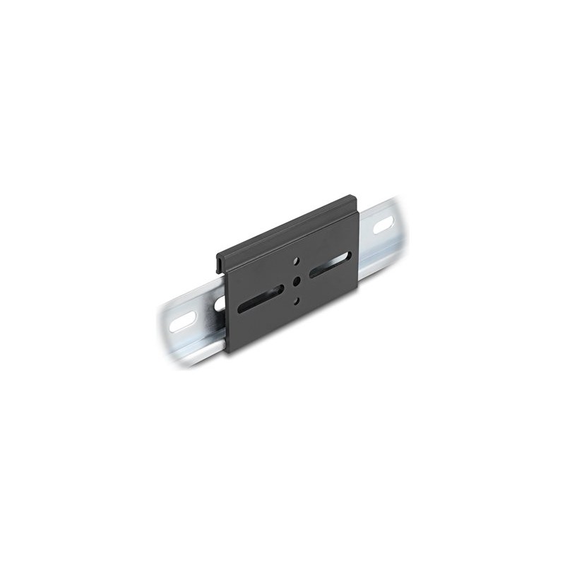 Delock - Montážní spona - hliník, 80 x 47,8 mm - montáž na kolejnici DIN - cerná