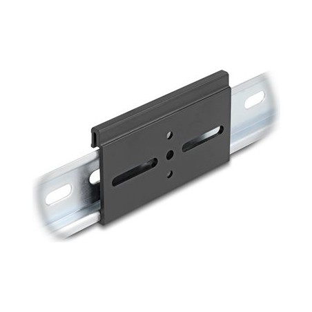 Delock - Montážní spona - hliník, 80 x 47,8 mm - montáž na kolejnici DIN - cerná