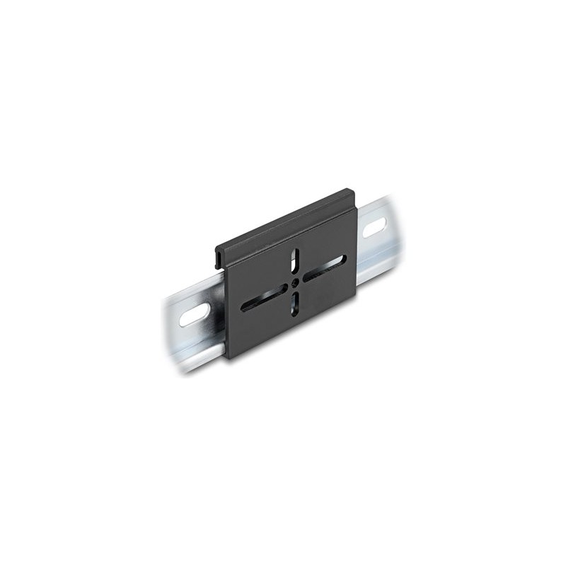 Delock - Montážní spona - hliník, 70 x 47,8 mm - montáž na kolejnici DIN - cerná
