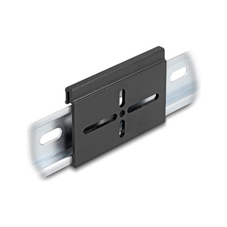 Delock - Montážní spona - hliník, 70 x 47,8 mm - montáž na kolejnici DIN - cerná
