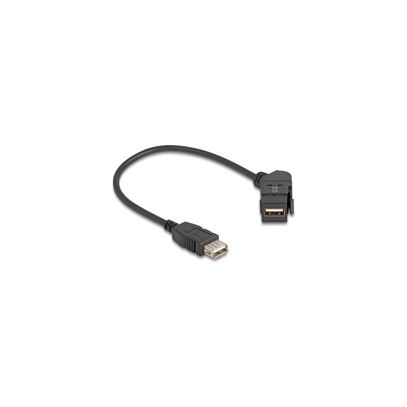 Delock - Prodlužovací šnura USB - USB (F) do USB (F) úhlový - USB 2.0 - 0.8 A - 30 cm - krídlové šrouby - cerná