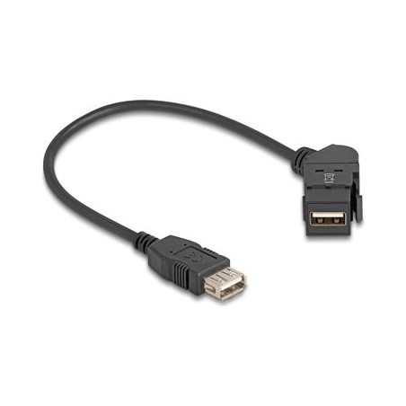 Delock - Prodlužovací šnura USB - USB (F) do USB (F) úhlový - USB 2.0 - 0.8 A - 30 cm - krídlové šrouby - cerná