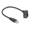 Delock - Prodlužovací šnura USB - USB (M) rovné do USB (F) úhel, montovatelný na panel - USB 2.0 - 0.8 A - 30 cm - cerná