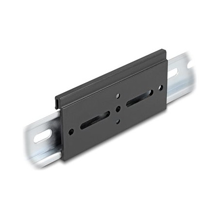 Delock - Montážní spona - hliník, 100 x 47,8 mm - montáž na kolejnici DIN - cerná