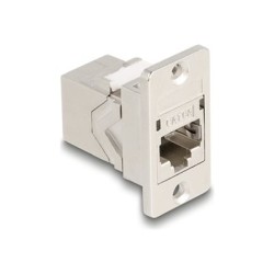 Delock - Modul - montáž na panel - CAT 6a - stínený - RJ-45 - stríbrná