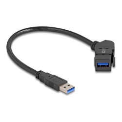 Delock - Prodlužovací šnura USB - USB (M) do USB (F) úhel, montovatelný na panel - USB 3.0 - 0.8 A - 30 cm - up to 5 Gbps data