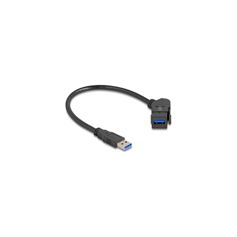 Delock - Prodlužovací šnura USB - USB (M) do USB (F) úhel, montovatelný na panel - USB 3.0 - 0.8 A - 30 cm - up to 5 Gbps data