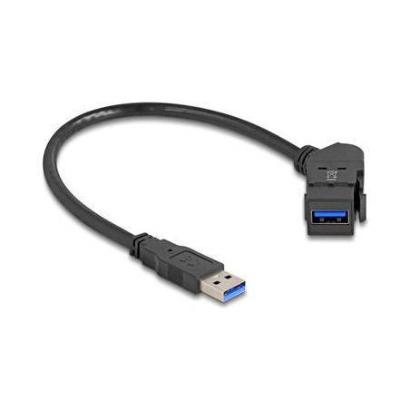 Delock - Prodlužovací šnura USB - USB (M) do USB (F) úhel, montovatelný na panel - USB 3.0 - 0.8 A - 30 cm - up to 5 Gbps data