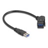 Delock - Prodlužovací šnura USB - USB (M) do USB (F) úhel, montovatelný na panel - USB 3.0 - 0.8 A - 30 cm - up to 5 Gbps data