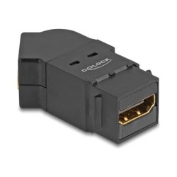 Delock - Prodlužovací adaptér HDMI - HDMI se zdírkami (female) montáž na panel do HDMI se zdírkami (female) úhlový - cerná