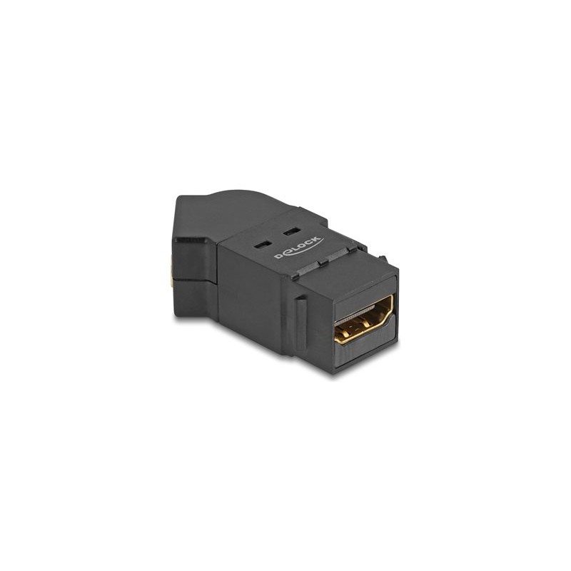 Delock - Prodlužovací adaptér HDMI - HDMI se zdírkami (female) montáž na panel do HDMI se zdírkami (female) úhlový - cerná
