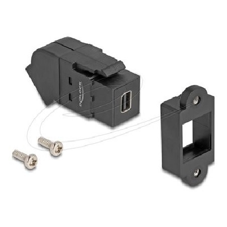 Delock - Adaptér DisplayPort - DisplayPort (F) do Mini DisplayPort (F) úhel, klícový - podpora 8K30 Hz (7680 x 4320), montáž na