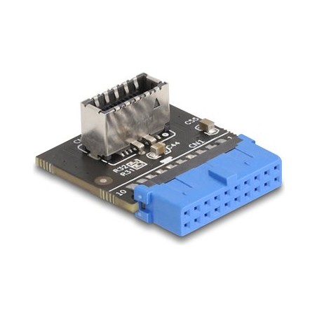 Delock - Interní adaptér USB - 19pinový USB header (F) rovné do 20 pinový USB Typ E (F) Klíc A, zkosený - up to 5 Gbps data
