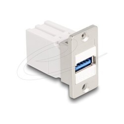 Delock Keystone module - USB adaptér - USB (F) do USB (F) - up to 5 Gbps data transfer rate - bílá, stríbrná