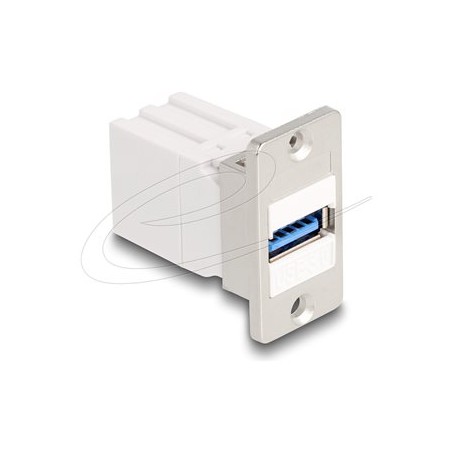 Delock Keystone module - USB adaptér - USB (F) do USB (F) - up to 5 Gbps data transfer rate - bílá, stríbrná