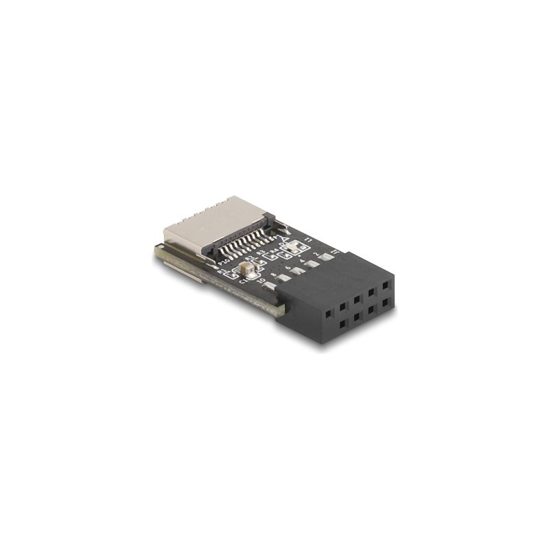 Delock - Interní adaptér USB - 9 pin USB 2.0 header (F) do 20 pinový USB Typ E (F) Klíc A - roztec 2,54 mm