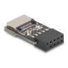 Delock - Interní adaptér USB - 9 pin USB 2.0 header (F) do 20 pinový USB Typ E (F) Klíc A - roztec 2,54 mm