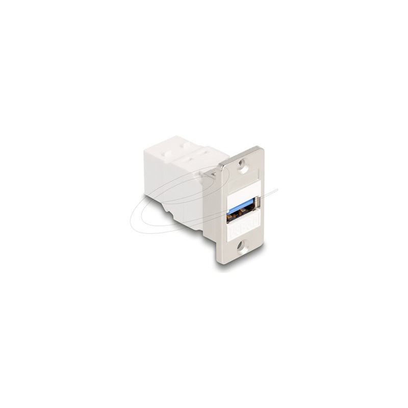 Delock - Modulární vložka (spojka) - montáž na panel - USB 3.0 Type A - bílá, stríbrná