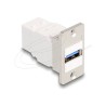 Delock - Modulární vložka (spojka) - montáž na panel - USB 3.0 Type A - bílá, stríbrná