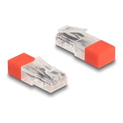 Delock - Sítový konektor - RJ-45 (M) - rezistor 120 ohmu - cervená