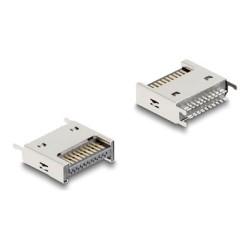 Delock - Konektor USB - 20 pinový USB Typ E (M) Klíc A, rovný do 20 pájecích pinu - 300 V - 0.5 A - rychlost prenosu dat až 10