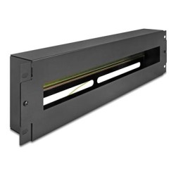 Delock - Jisticová lišta s krytem - montáž na kolejnici DIN - cerná - 3U - 19" 67195