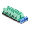 Delock - USB adaptér - 20pinový terminální blok do 19pinový USB header (M)