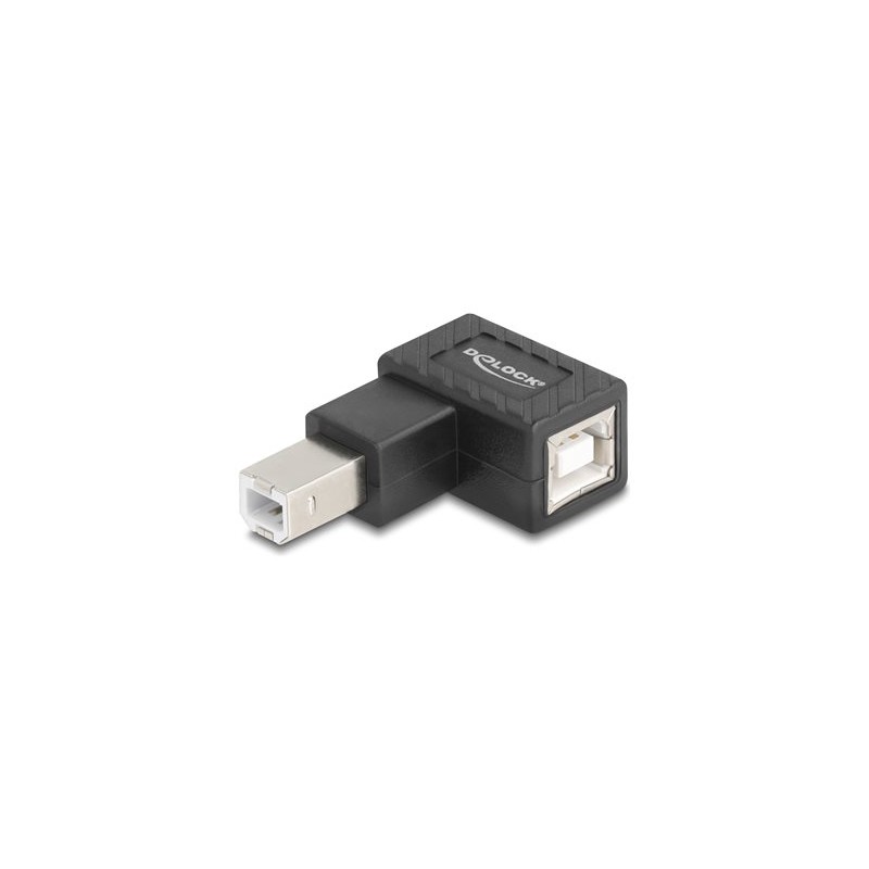 Delock - USB adaptér - USB typ B (M) rovné do USB typ B (F) pravoúhlý - USB 2.0 - cerná