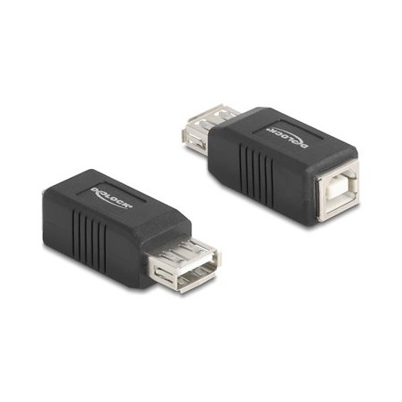 Delock - USB adaptér - USB typ B (F) do USB (F) - USB 2.0 - cerná