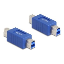 Delock - USB redukce (samcí-samicí) - USB Type B (M) do USB Type B (M) - modrá