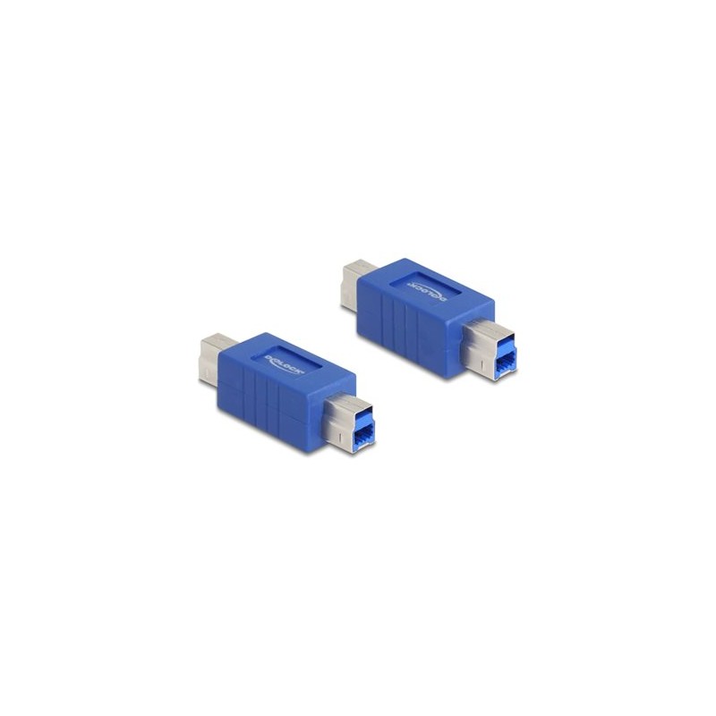 Delock - USB redukce (samcí-samicí) - USB Type B (M) do USB Type B (M) - modrá