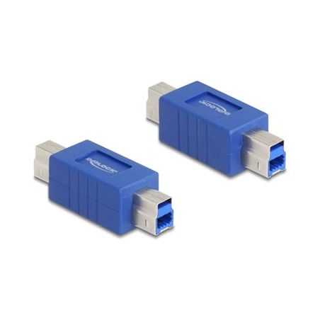 Delock - USB redukce (samcí-samicí) - USB Type B (M) do USB Type B (M) - modrá