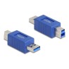 Delock - USB adaptér - USB typ A (M) do USB Type B (M) - up to 5 Gbps data transfer rate, krížová pinová prirazení - modrá