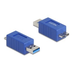 Delock - USB adaptér - USB typ A (M) do Micro-USB typu B (M) - up to 5 Gbps data transfer rate - modrá