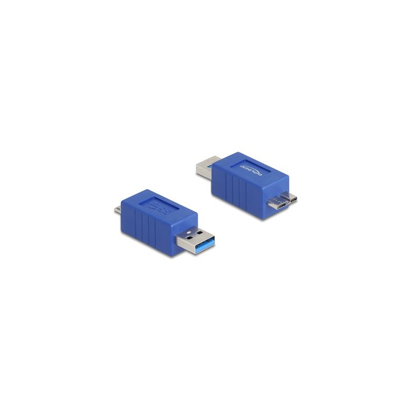 Delock - USB adaptér - USB typ A (M) do Micro-USB typu B (M) - up to 5 Gbps data transfer rate - modrá